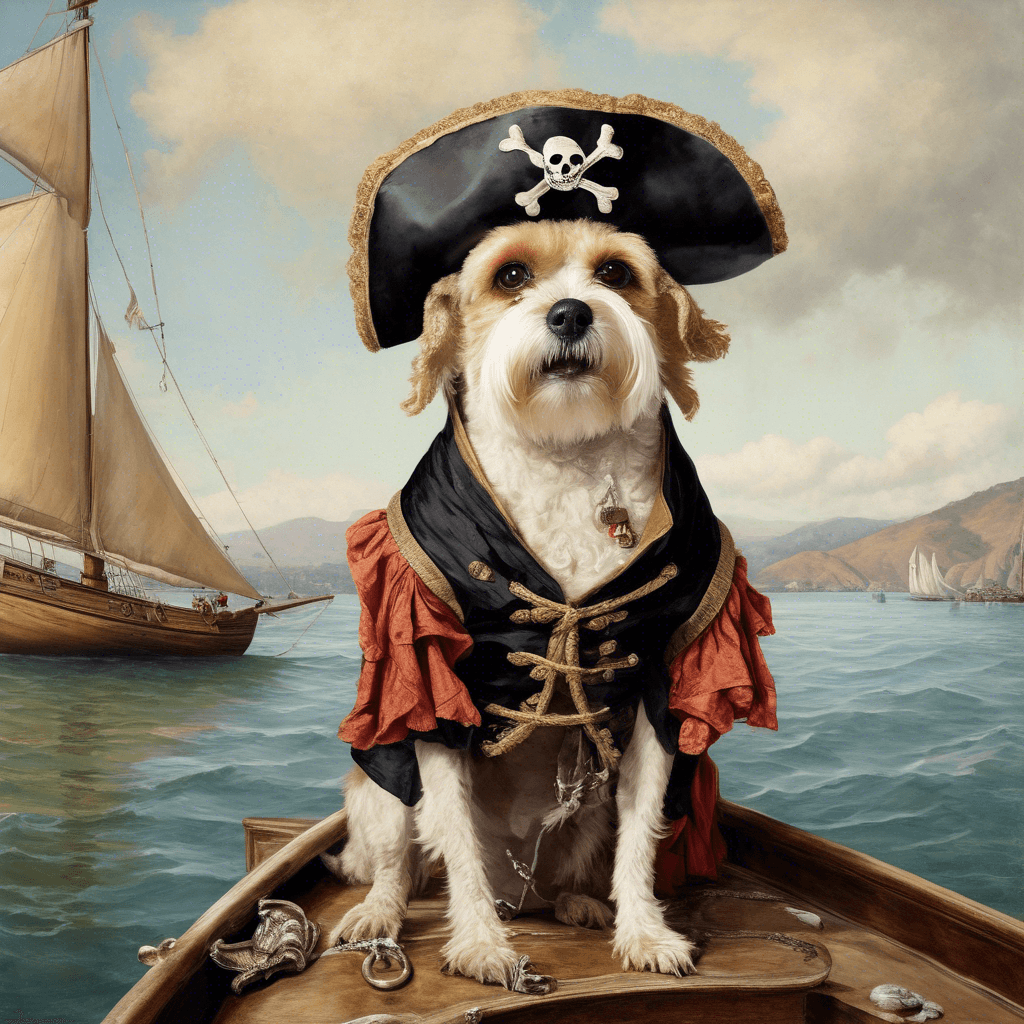 your design assistant, a cute pirate dog